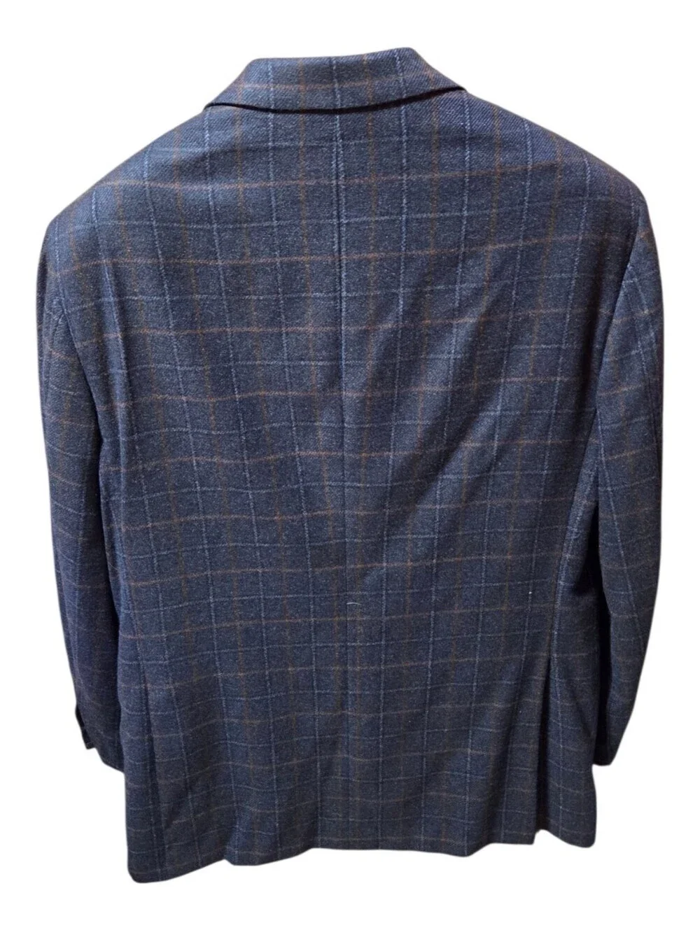 Brioni Nomentano Cashmere Blue Plaid Windowpane Blazer Sportscoat Size 46R